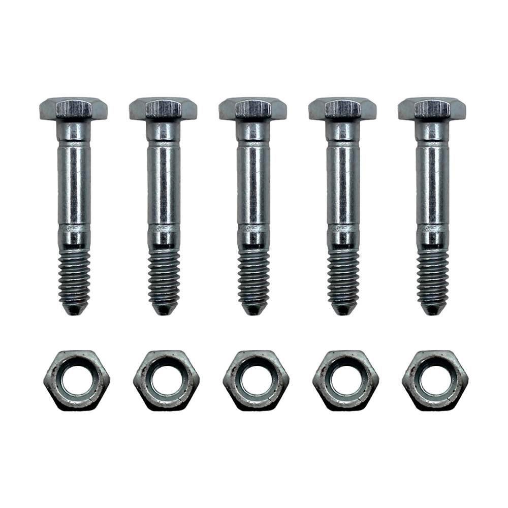 5-Pack Shear Pins & Lock Nuts – Fits Ariens, John Deere Snowblower Models 532005, 53200500, AM123342